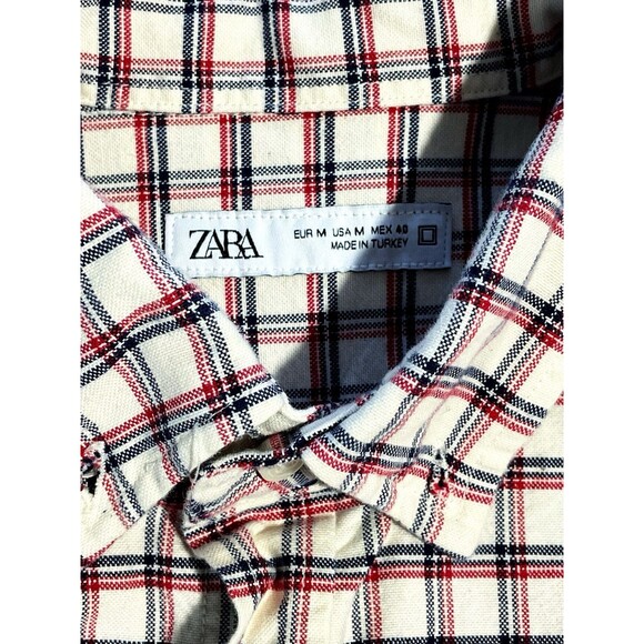 Zara Man Button Up Shirt Large Long Sleeve Boys Size M - Picture 4 of 4